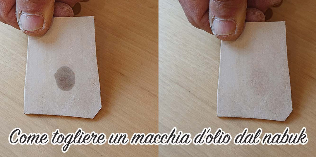 Nabuk prima e dopo della pulizia