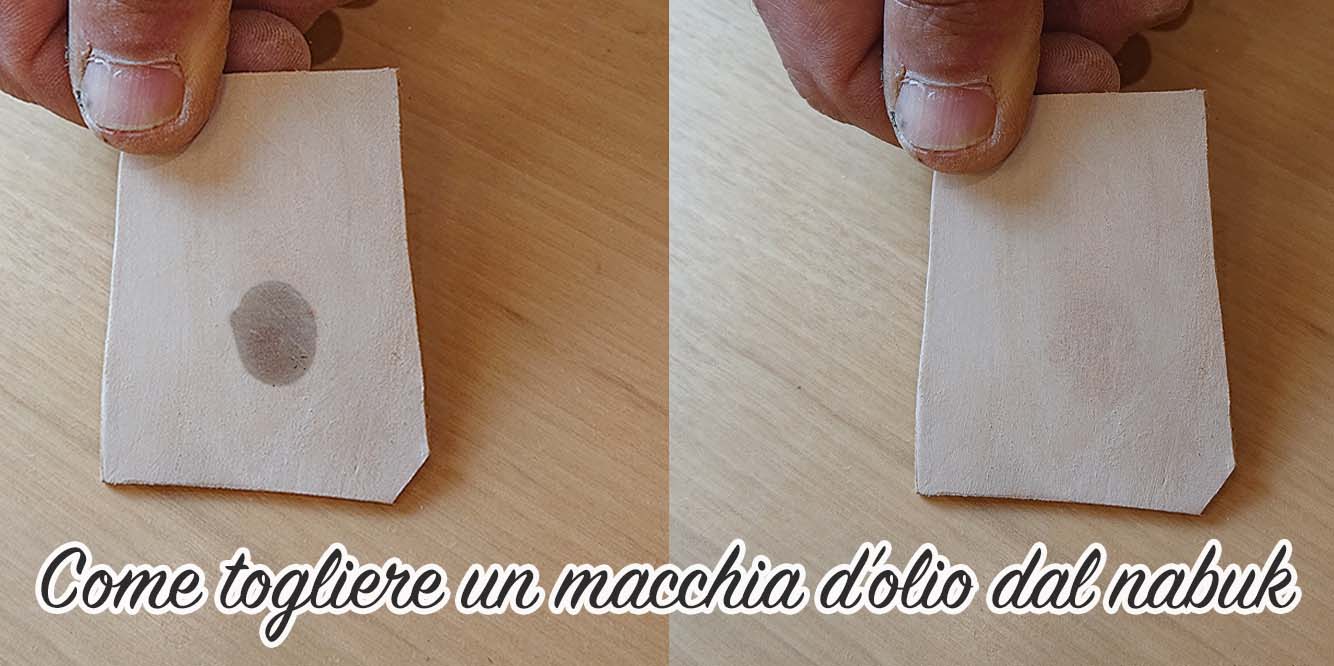 Nabuk prima e dopo della pulizia