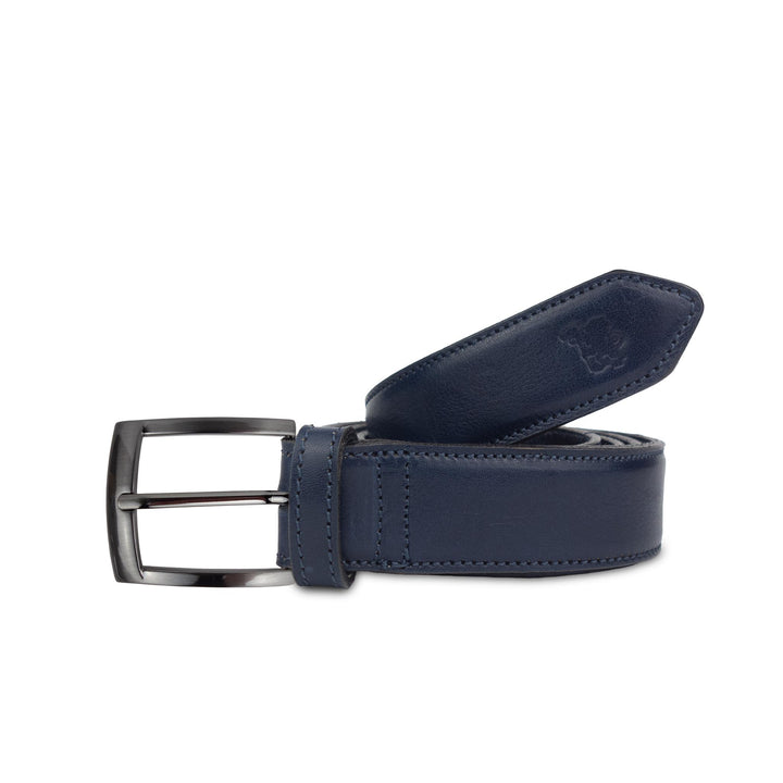 Cintura uomo in pelle artigianale senza nichel Etius#colore_blu