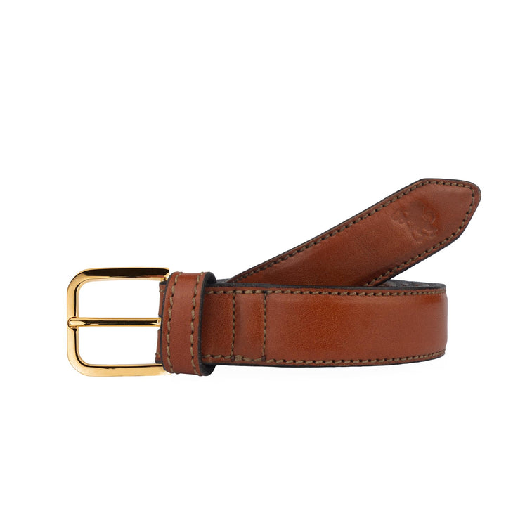 Cintura senza nichel uomo in pelle artigianale Doride#colore_marrone-chiaro