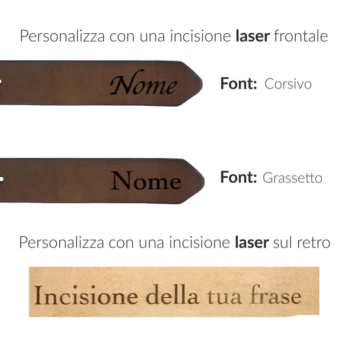 Cintura in cuoio artigianale da uomo personalizzata Coryum Numa#colore_marrone-medio