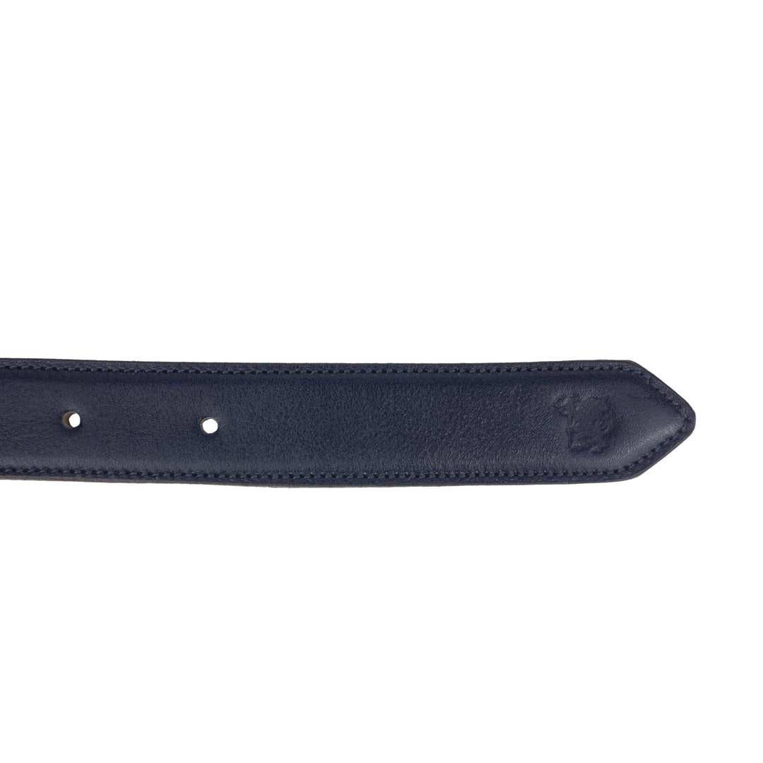 Cintura senza nichel uomo in pelle artigianale Doride#colore_blu