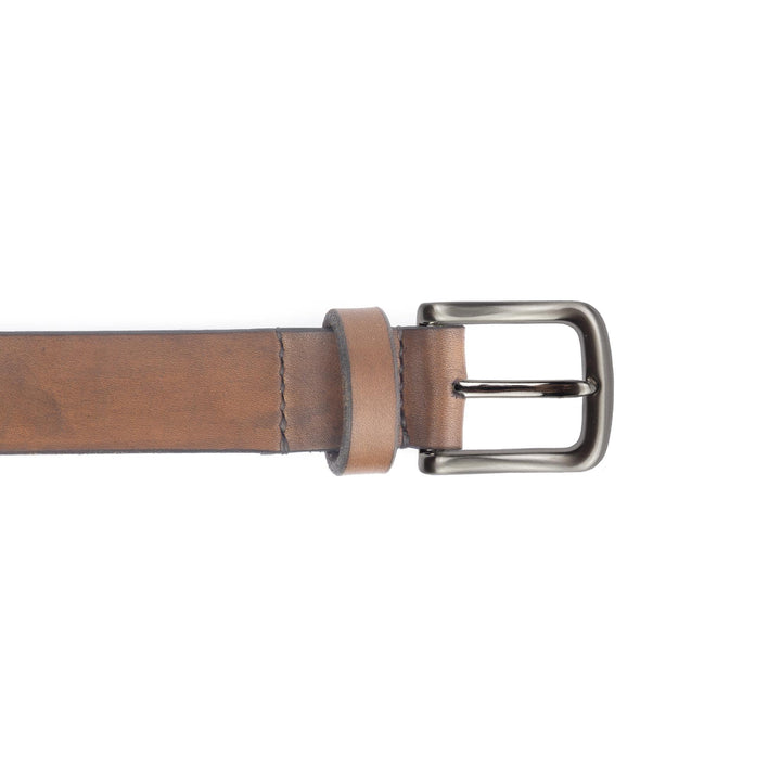 Cintura in cuoio da uomo artigianale Aker #colore_marrone-medio