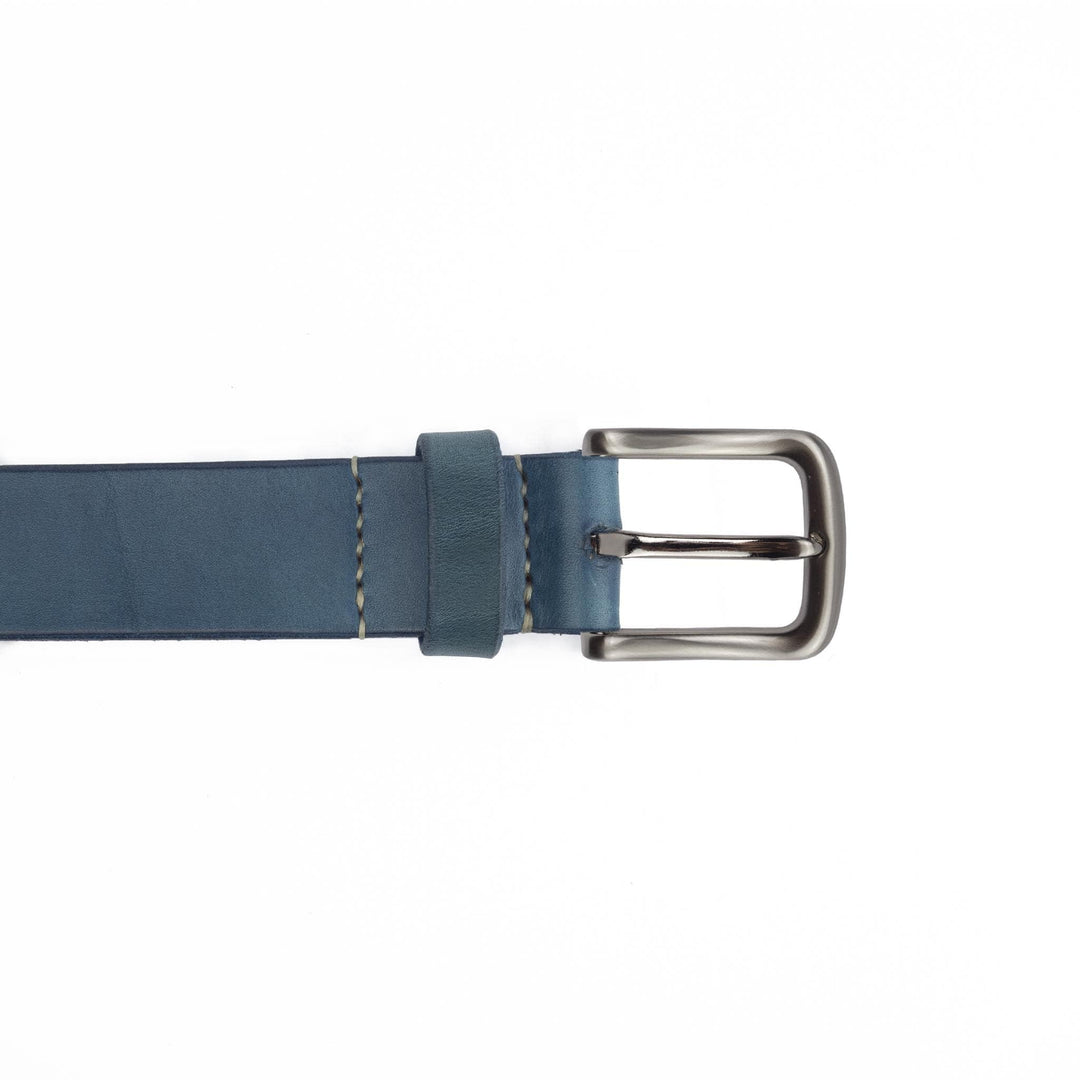 Cintura in cuoio da uomo artigianale Aker #colore_blu