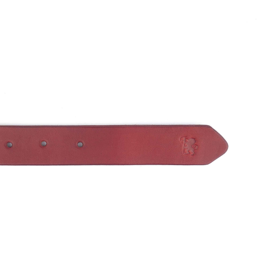 Cintura in cuoio da uomo artigianale Aker #colore_rosso