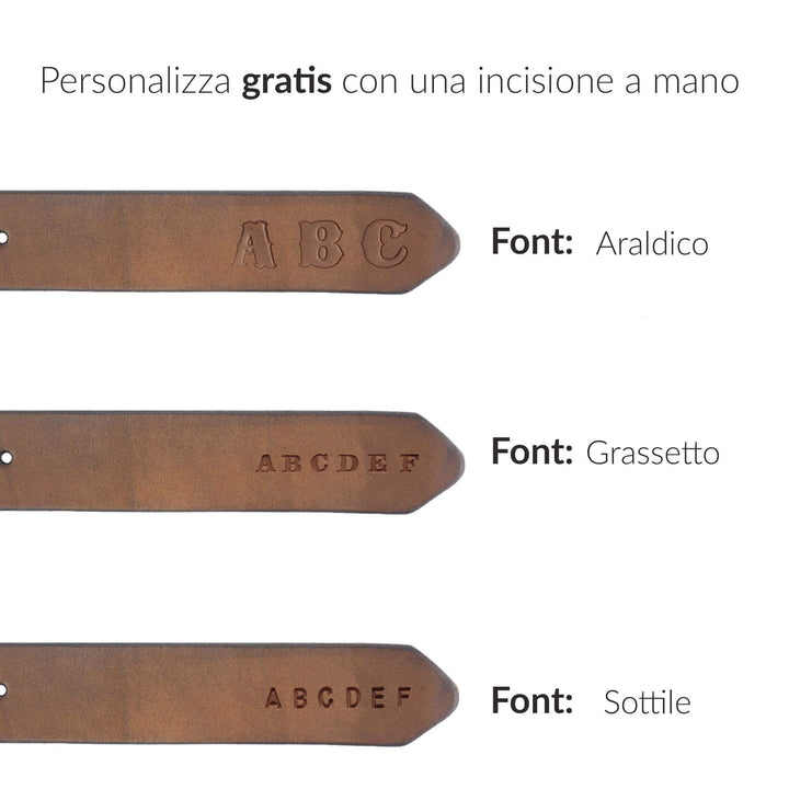Cintura in cuoio da uomo artigianale Aker #colore_marrone-medio