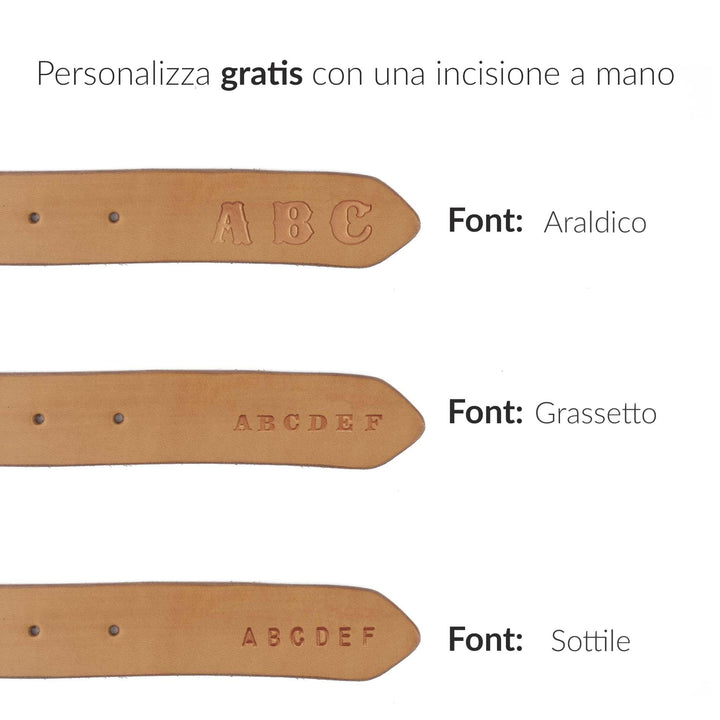 Cintura in cuoio artigianale da uomo Coryum Hermena#colore_naturale