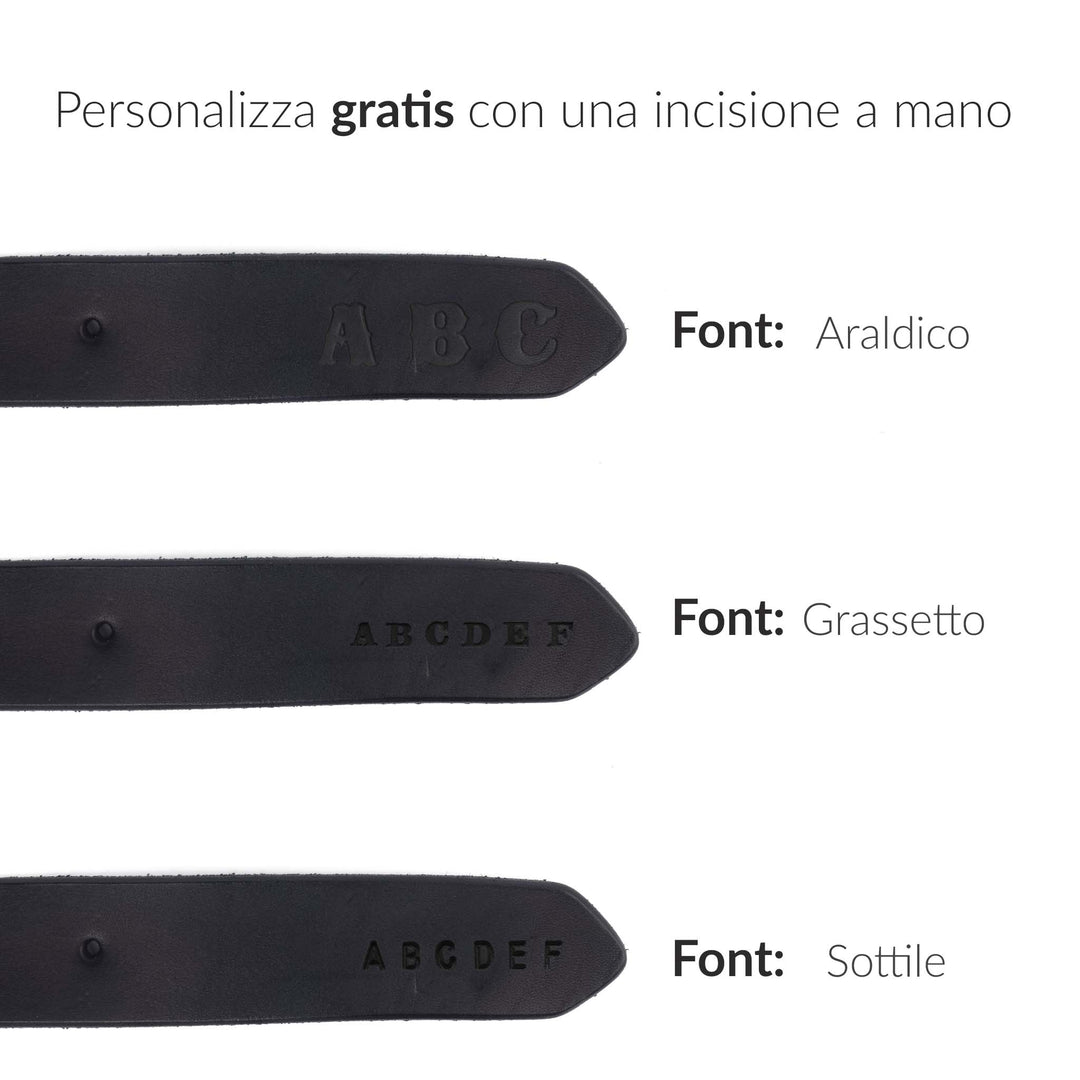 Cintura in cuoio artigianale da uomo Coryum Holais#colore_nero