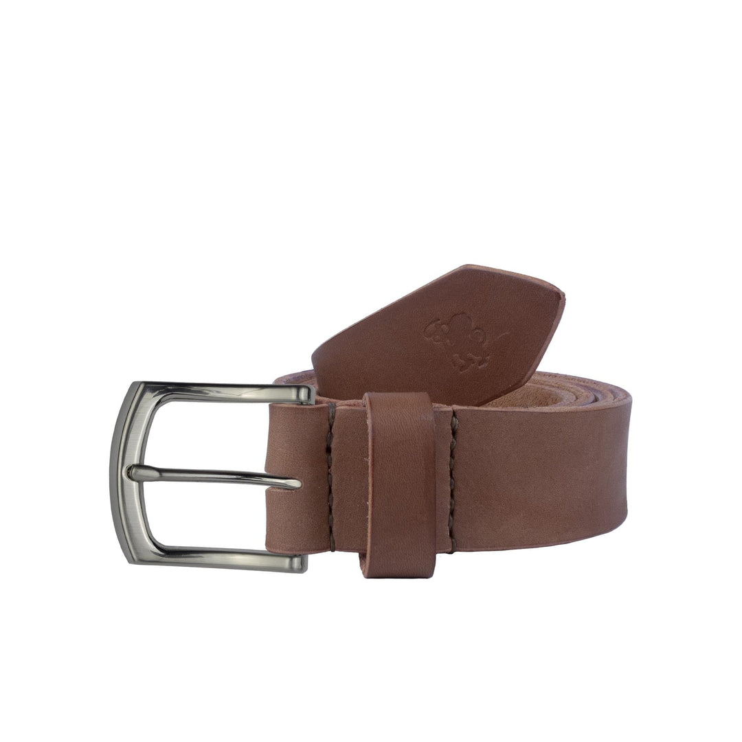 Cintura in cuoio artigianale da uomo Coryum Lucius#colore_marrone