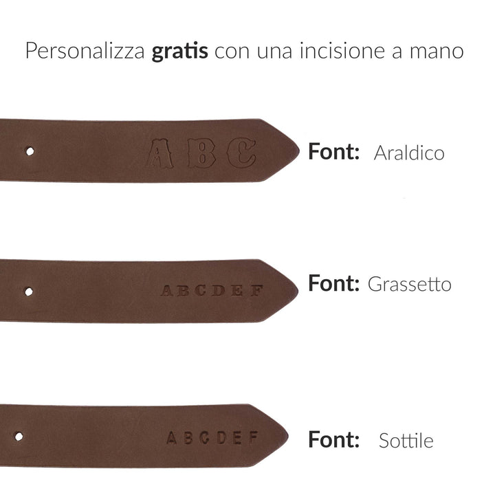 Cintura in cuoio artigianale da uomo Coryum Lucius#colore_marrone