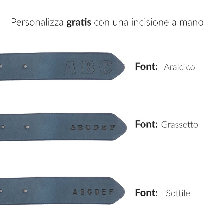 Cintura in cuoio artigianale da uomo Coryum Velthur#colore_blu