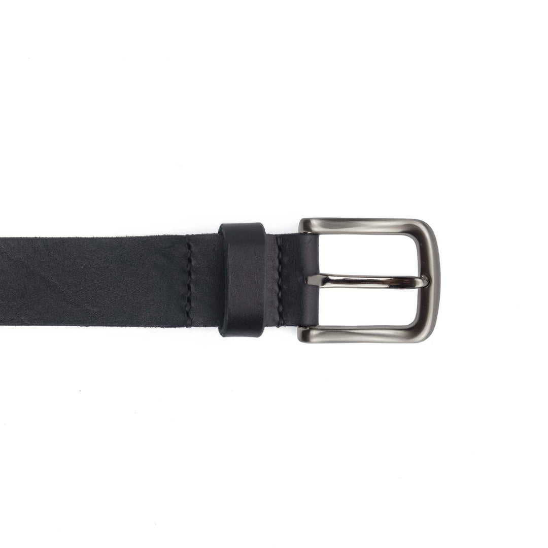 Cintura in cuoio morbido da uomo artigianale Aker#colore_nero