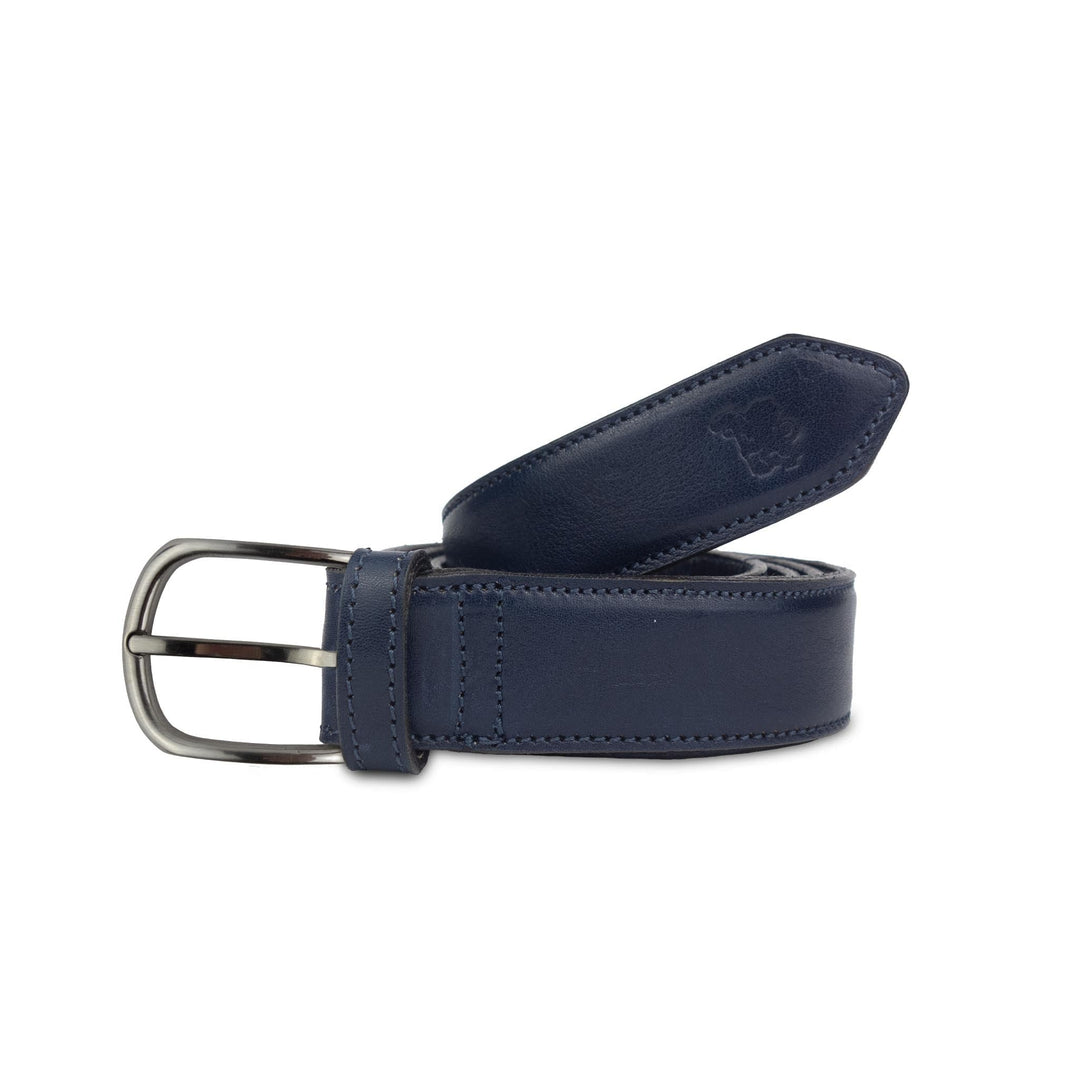Cintura uomo in pelle artigianale senza nichel Armenius#colore_blu