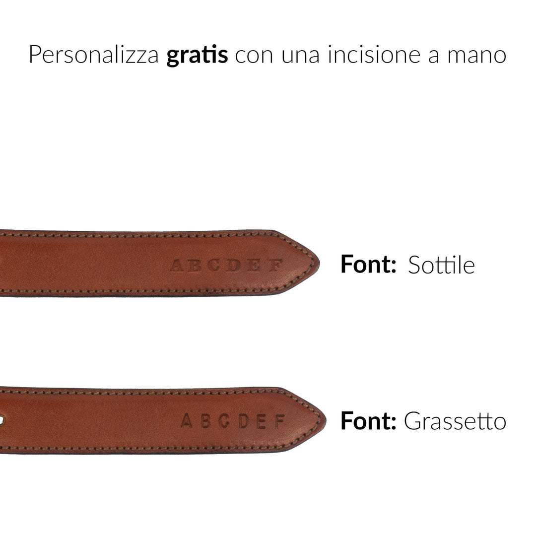 Cintura uomo in pelle artigianale senza nichel Armenius#colore_marrone-chiaro