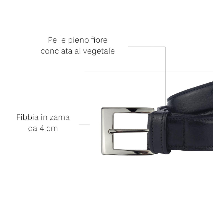 Cintura uomo in pelle artigianale Hulx#colore_nero