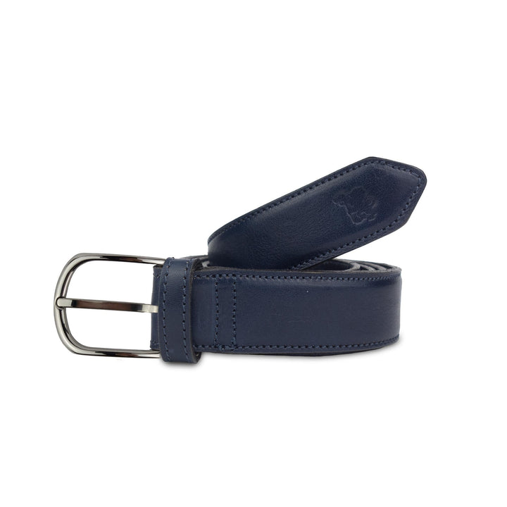 Cintura uomo in pelle artigianale senza nichel Marcus#colore_blu