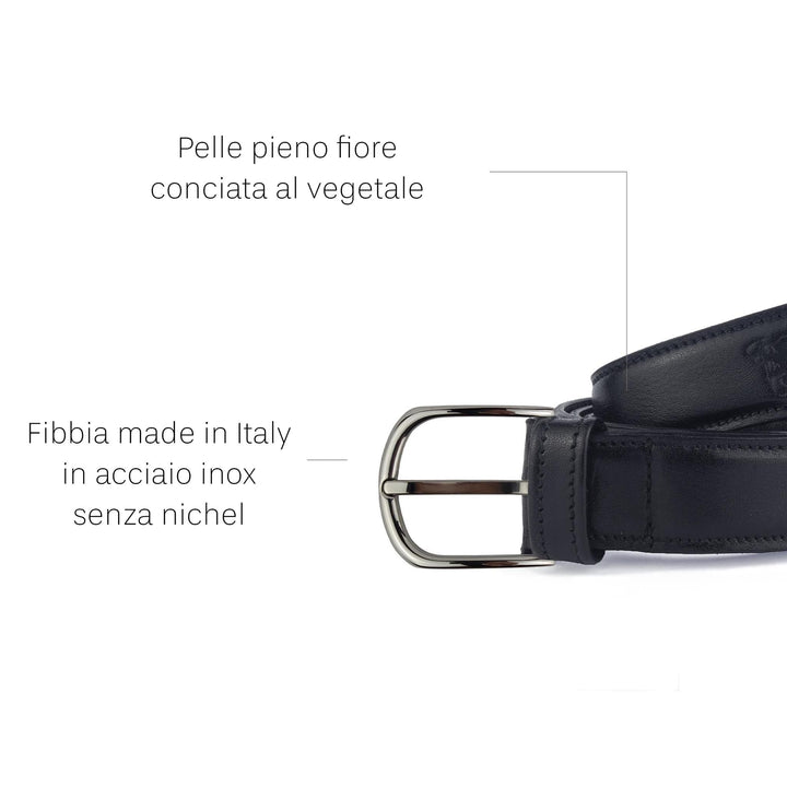 Cintura uomo in pelle artigianale senza nichel Marcus#colore_nero