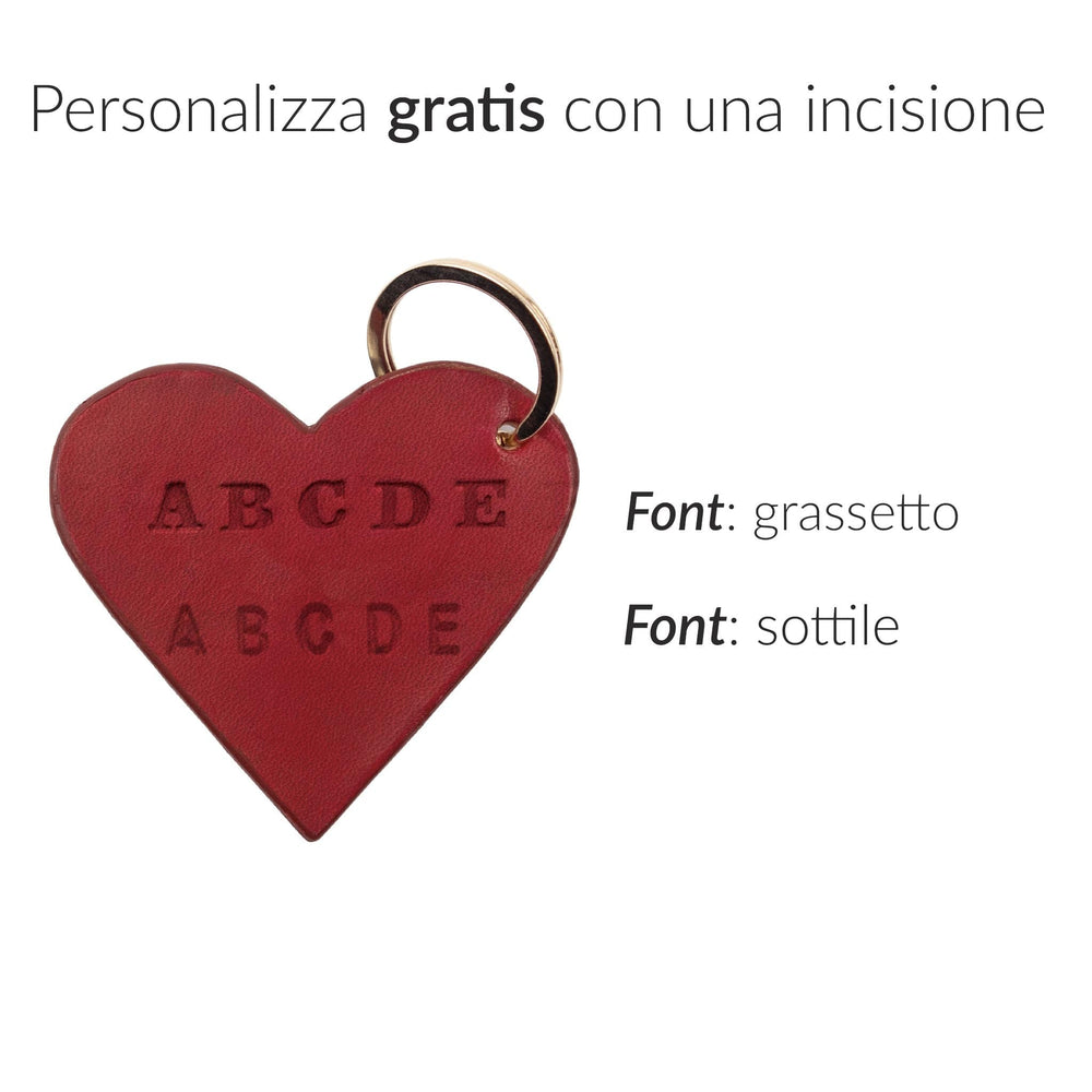 Portachiavi a cuore con iniziali