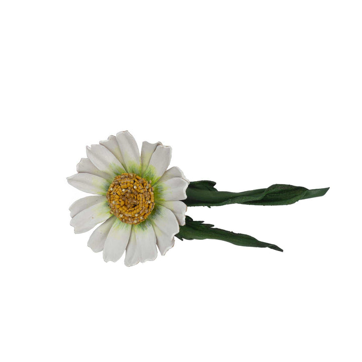 Spilla margherita in pelle